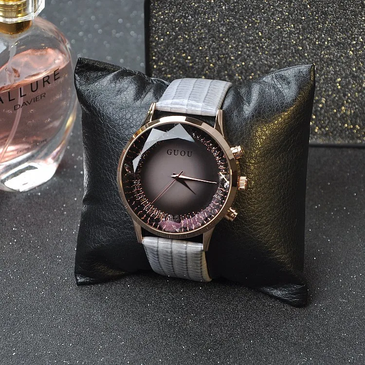 Высокое качество роскошные Часы Для женщин большой циферблат Наручные часы Пояса из натуральной кожи женская обувь часы Для женщин горный