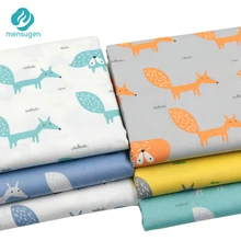 Mensugen саржевая хлопковая ткань с рисунком лисы для лоскутного шитья детских постельных принадлежностей