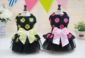 

Dogbaby Popular Spring Summer Eu Style Pet Dog Dress Clothes With Dot Pattern From S to XL Cheap Puppy Dogs Dress
