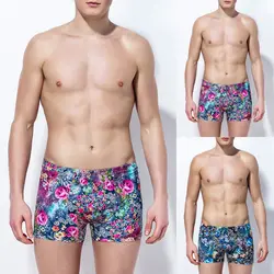 Модные Для мужчин боксер Мужской Шорты Мужские Шорты для купания трусы Цветочный принт Гавайский стильное белье Повседневное пляжные