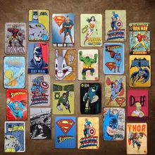 Desenhos animados em quadrinhos herói casa bar vintage sinais de metal decoração da casa do vintage estanho sinais pub vintage placas decorativas metal arte da parede