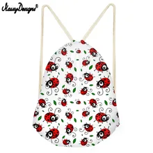 NOISYDESIGNS Newest Drawstring Bag Children Backpacks For Ladybird Pattern Teenager Girls Daily Sport Bag Mochila Drop Shipping