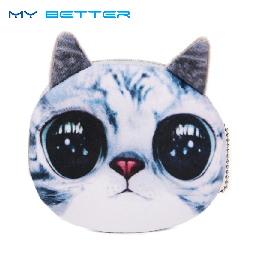 1PC 3D font b Wallet b font Bag Ladies Face Zipper Mini Cat Coin font b