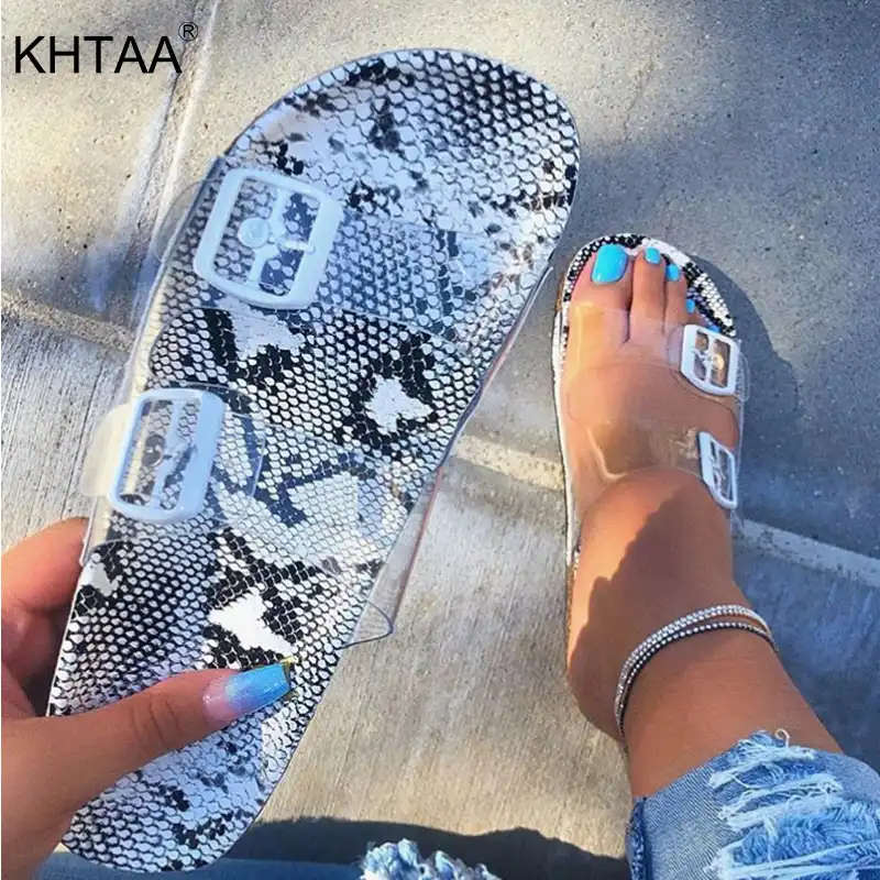 jelly double buckle sandals