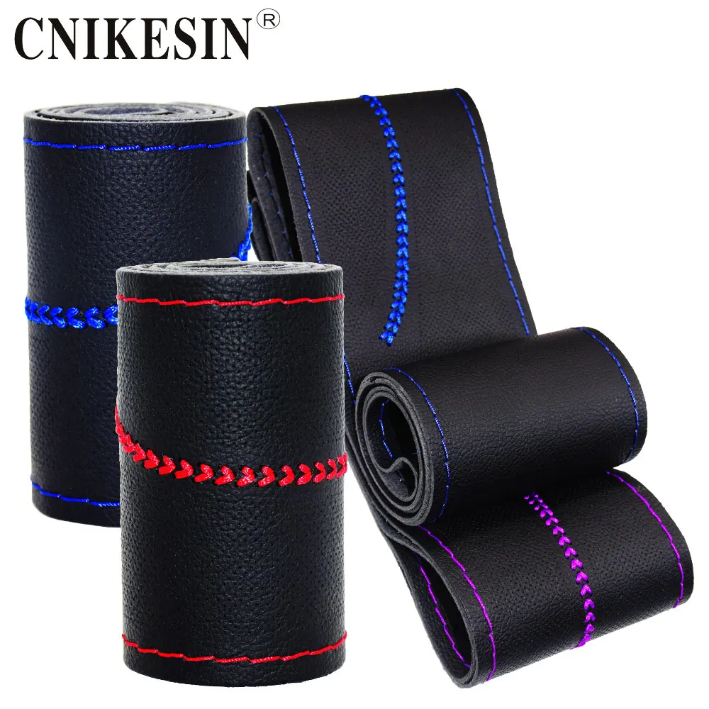 Leather Braid On The Steering-Wheel Of Car Leisure sports Steering Wheel Cover Auto Stitch On Wrap Cover WIth Needles and Thread Leather Braid On The Steering-Wheel Of Car Leisure sports Steering Wheel Cover Auto Stitch On Wrap Cover WIth Needles and Thread