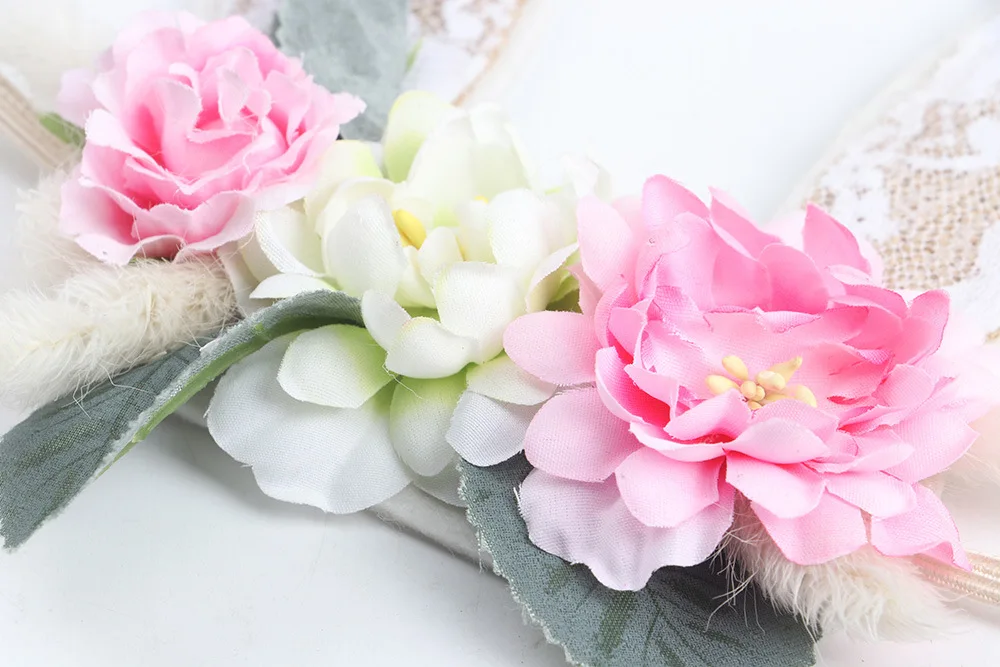 Coroa de Flores de Renda Comedor de Bebê Coelho Bebê Recém-nascido Foto Props Infantil Fotografia Aniversário Headwear Crianças Flor Headbands Tieback 9 Aniversário Headwear Crianças Flor Coroa de Flores
