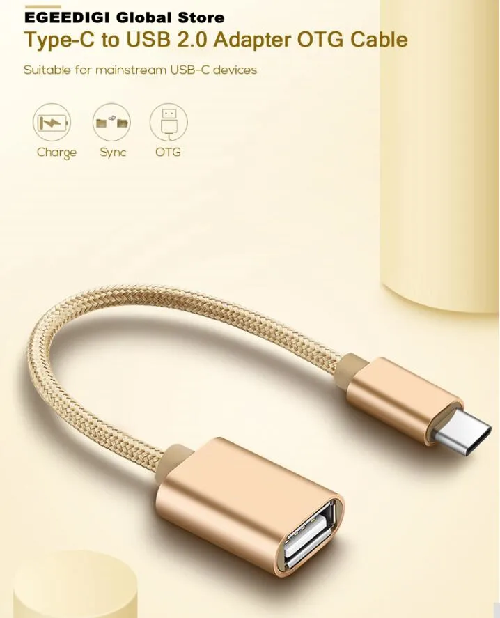 

EGEEDIGI USB Type C/Micro to USB OTG Cable Adapte for Xiaomi Mi5 Nexus 5X 6P Macbook OTG Type-c Charger Data Cable USB C Cable