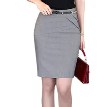 Летняя новая официальная Высокая талия длина до колена тонкая облегающая юбка-карандаш OL юбка женская карьера юбка размера плюс женская одежда