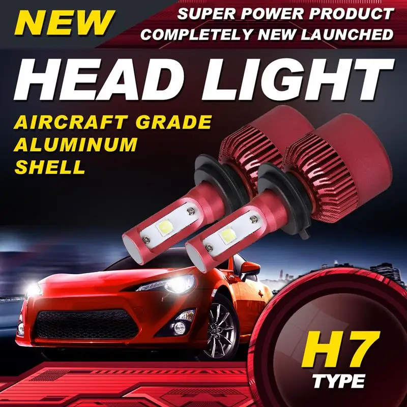 

Super Bright 80W LED H7 Headlight Bulb Cree XHP50 Chips Headlamp Work Light External Light Auto Front Bulb 6500K 9600lm 12V 24V