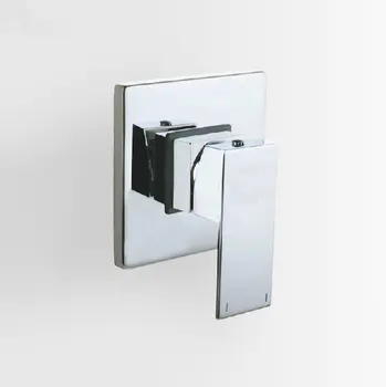 

Concealed Shower Faucet Mixing Valve 3 -Way In Wall Square Panel Chrome Brass Tap 8001-1