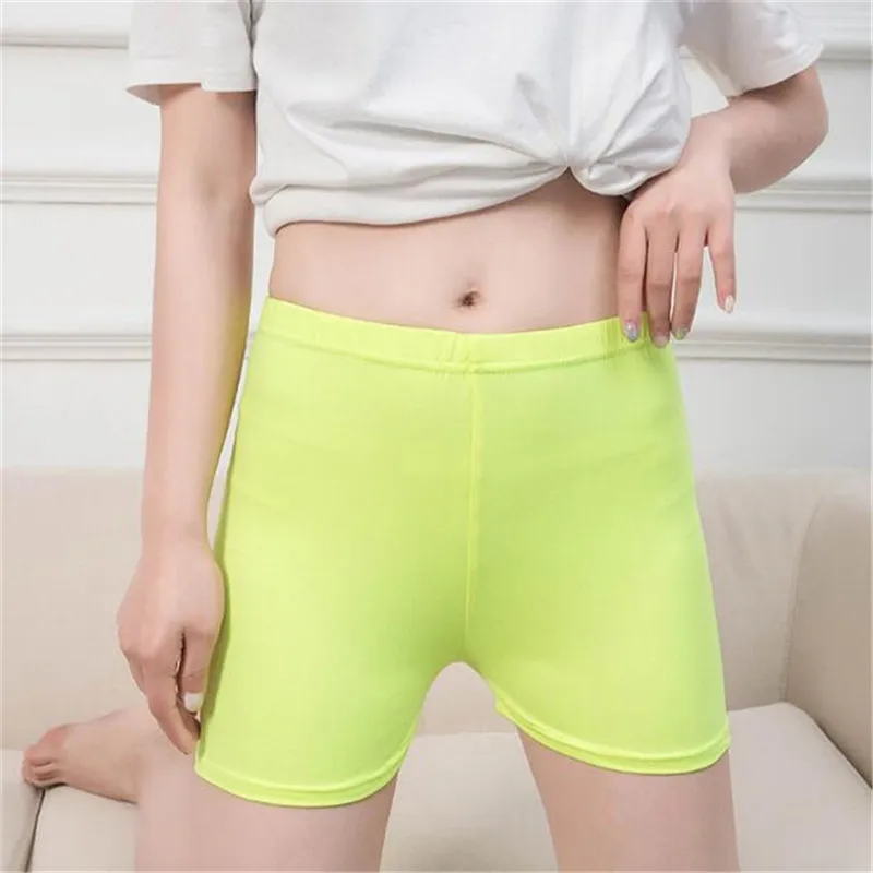 NDUCJSI Fashion Summer Casual Shorts Woman Stretch High Elastic Fitness Shorts Female White Green Sexy Short Candy Color