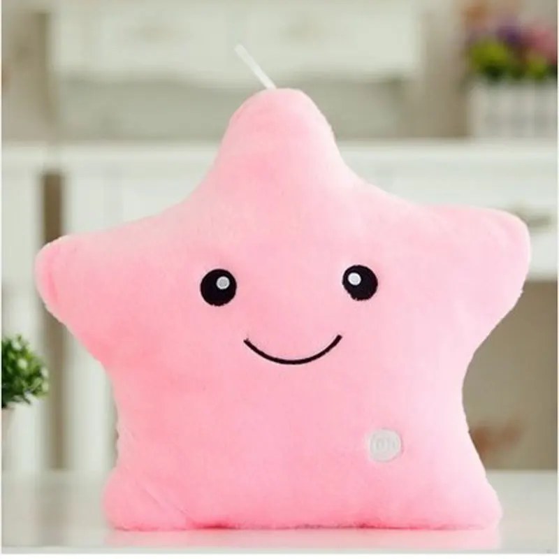 2016 Mini Peluche 5 estrellas coloridas luminoso brillante almohada Juguetes Led luz almohada de felpa juguetes de Peluche para niños regalo de Navidad 2016 Mini Peluche 5 estrellas coloridas luminoso brillante almohada Juguetes Led luz almohada de felpa juguetes de Peluche para niños regalo de Navidad
