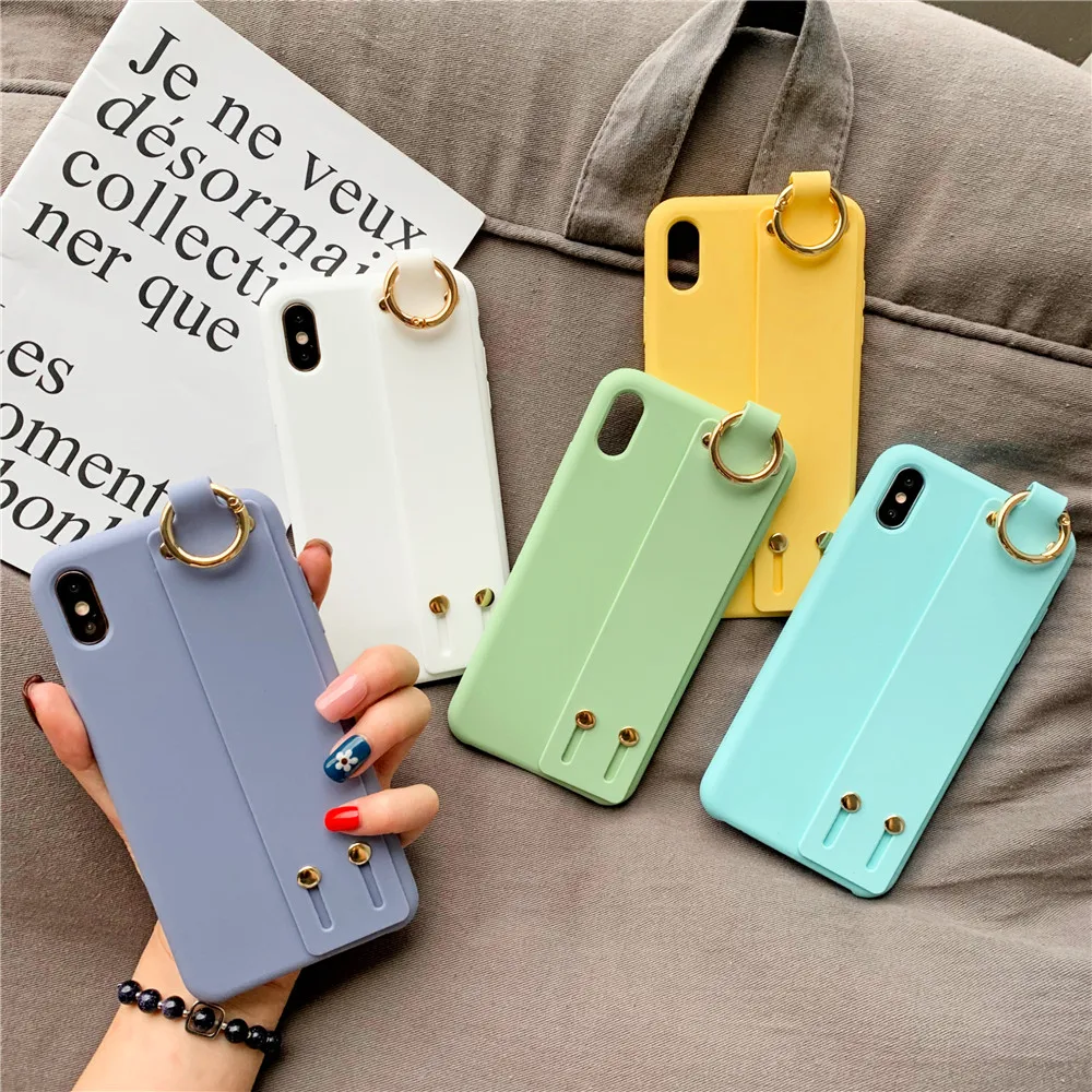 Жидкий силиконовый чехол для телефона IPhone X XS MAX XR яркие цвета чехлы на запястье 7 8