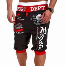 Летние мужские штаны-шаровары с цветным блоком, хип-хоп шорты с буквенным принтом и веревкой, мужские укороченные брюки-Капри