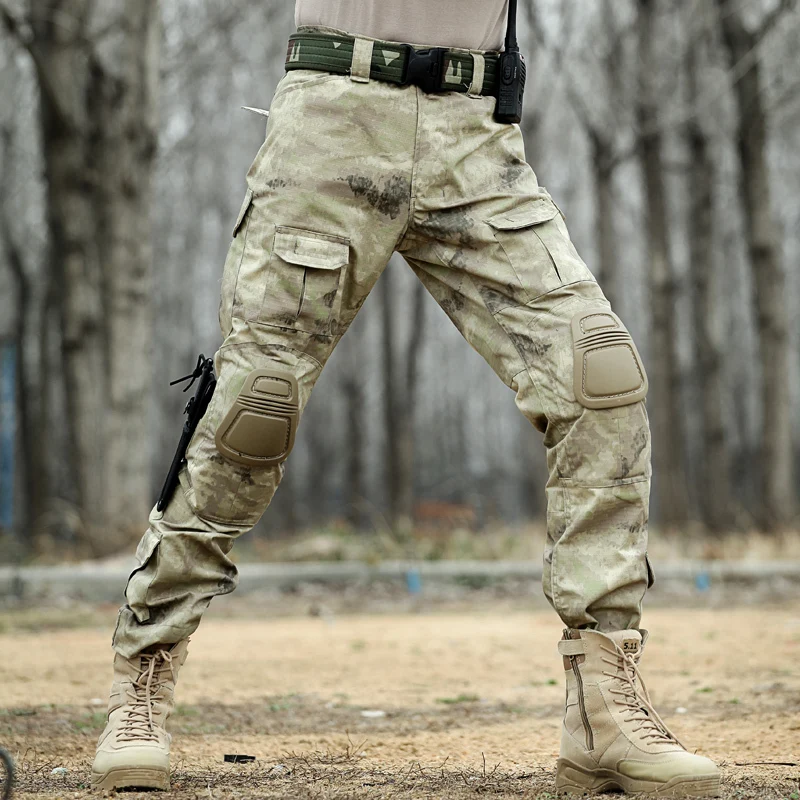 Best Tactical Pants Cargo Pants Men Military Knee Pad SWAT Army Airsoft Camouflage Clothes Hunter Field Work Combat Trouser Woodland