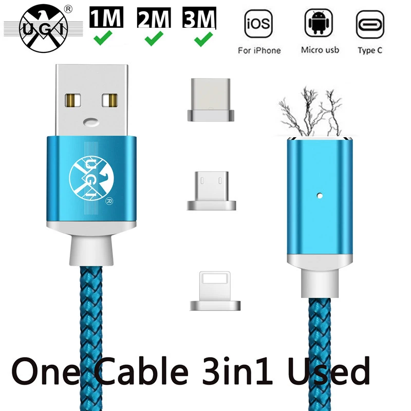 

1m 2m 3m USB Type C/Micro USB/IOS 3IN1 Magnetic Cable USB-C Type-C Fast Charge Adapter Magnet Cable For iPad Mobile Phone Cables