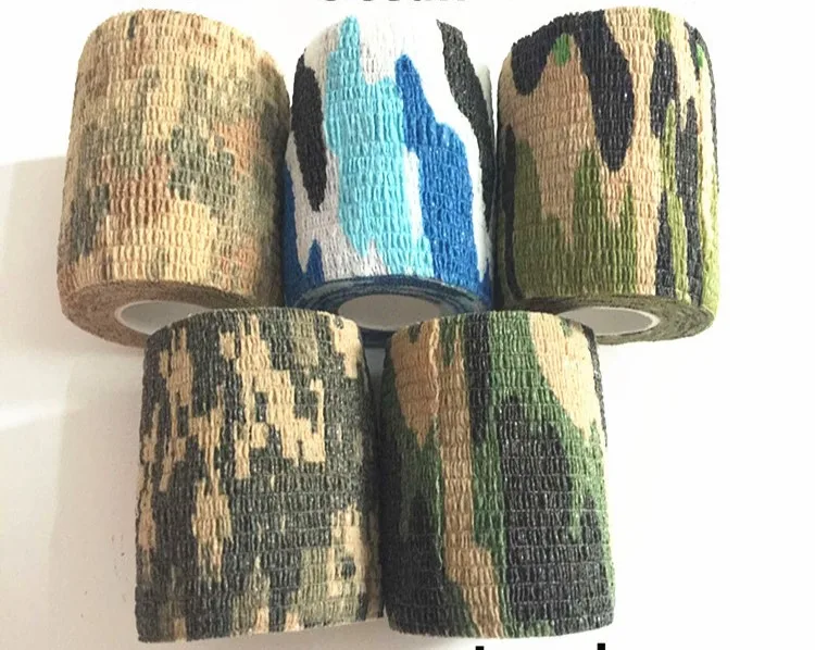 

By DHL 500pcs 4.5M*5CM Waterproof Outdoor Camo Hiking Camping Hunting Camouflage Stealth Tape Wraps