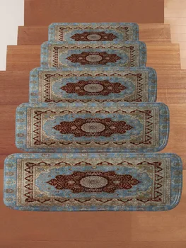 

5 Pcs/set European Rustic Room Stair Mat Self Adhesive Non Slip Mats Corridor Carpet Step Mat Modern Rugs Home Decoration