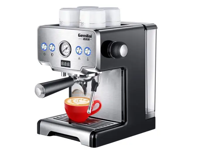 

GEMILAI CRM3605 coffee machine home Italian semi-automatic 15bar pump steam type black esspress milk foamo cafe stainless steel