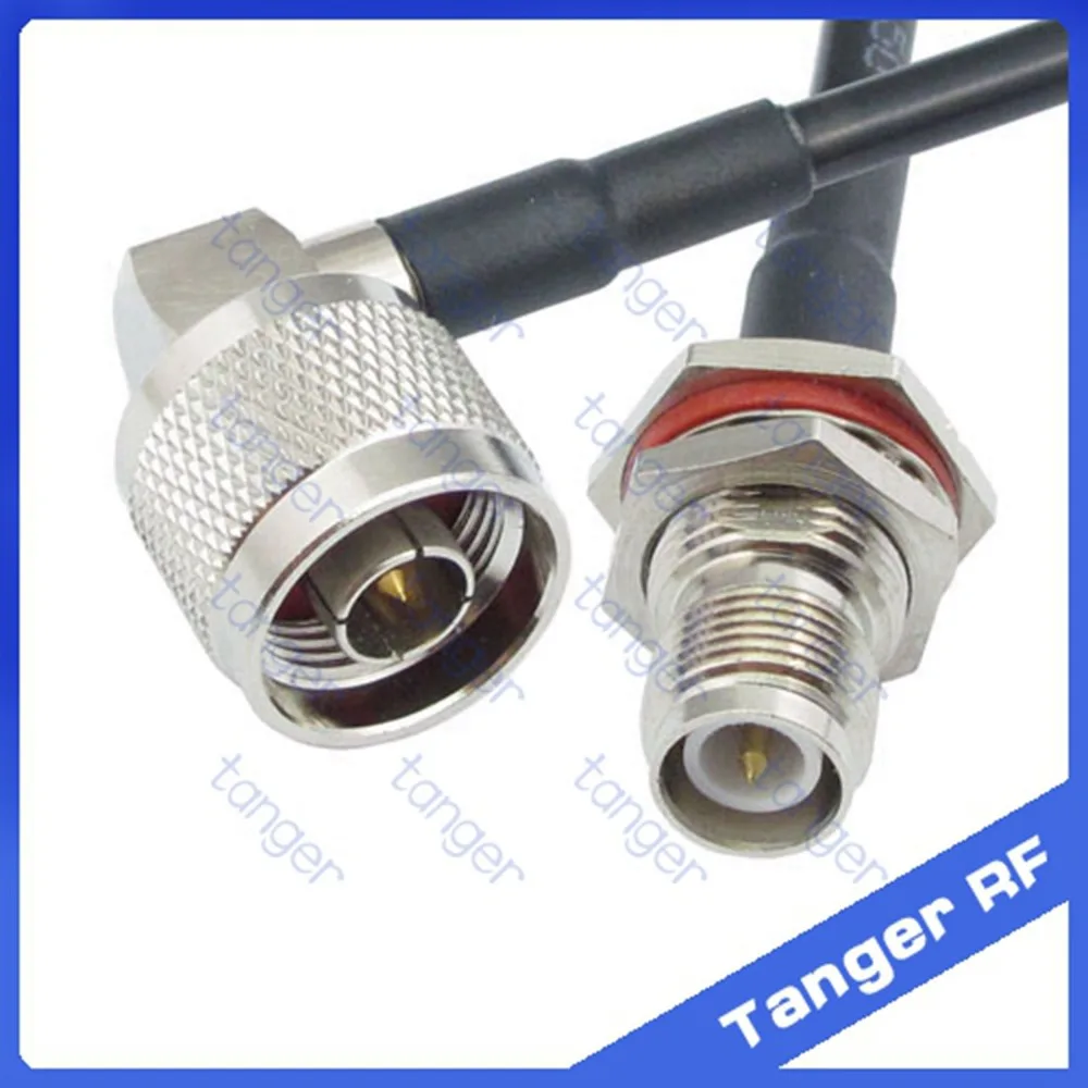

Hot Selling RP-TNC female connector to N male plug right angle RF RG58 Pigtail Jumper Coaxial Cable 20inch 50cm High Quality