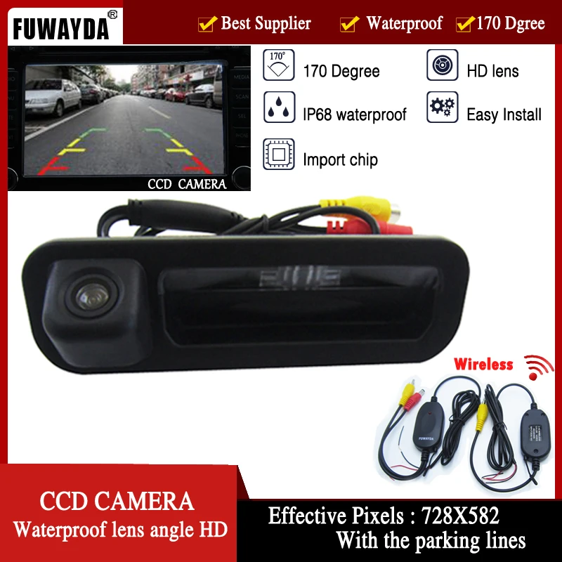 Fuwayda 480TVL 170 ''широкий угол обзора Автомобильный Интимные аксессуары HD CCD вид сзади автомобиля Обратный hanldle Камера для Ford Focus mondeo Kuga