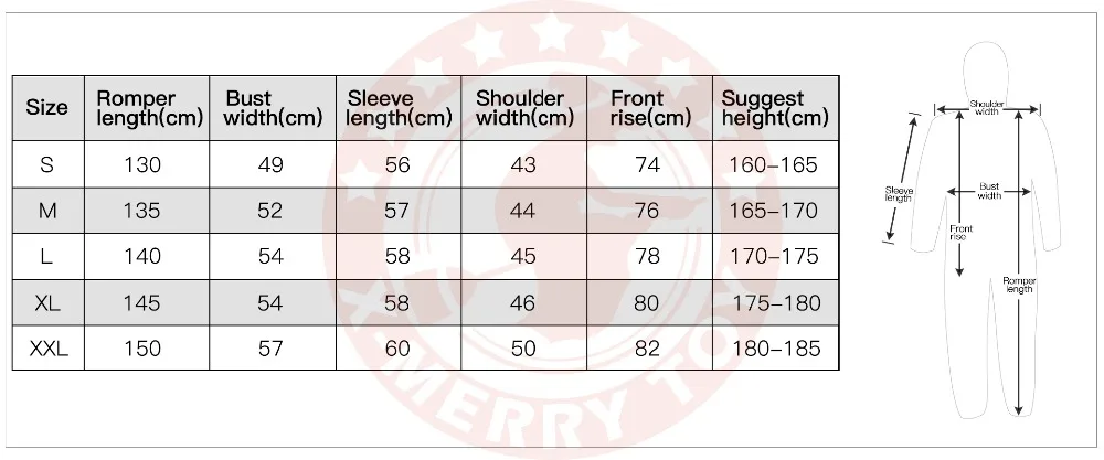 dali costume size chart