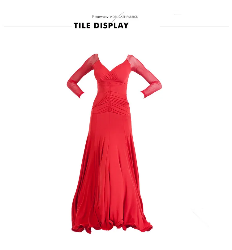 5 цветов, красное женское современное гладкое бальное платье для танго, стандартные Бальные платья с длинным рукавом, одежда для бальных танцев