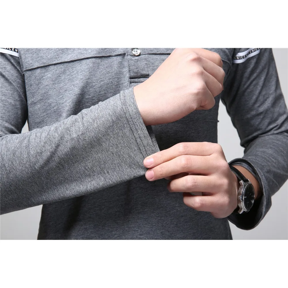 TFETTERS модная дизайнерская футболка мужская с длинным рукавом размера плюс полосатая футболка Весенняя новая облегающая Хлопковая мужская одежда