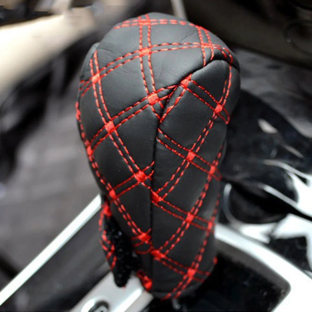 

2Pcs/Set Faux Leather Gear shift Case Hand Brake Shift Knob Cover Gear Case Car Interior Decoration Protect Cover