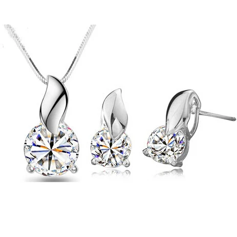 100 Silver 925 AAA Jewelry Sets for Women Leaf and Star sets Solid Silver Free Shipping