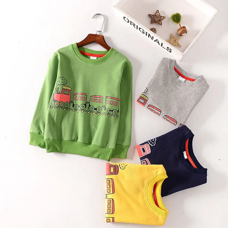 

Children T-shirt Cartoon Train Long Sleeve Sweatshirts For Boys Girls Cotton Tops Kids Sweatshirt Spring Autumn Baby Clothing