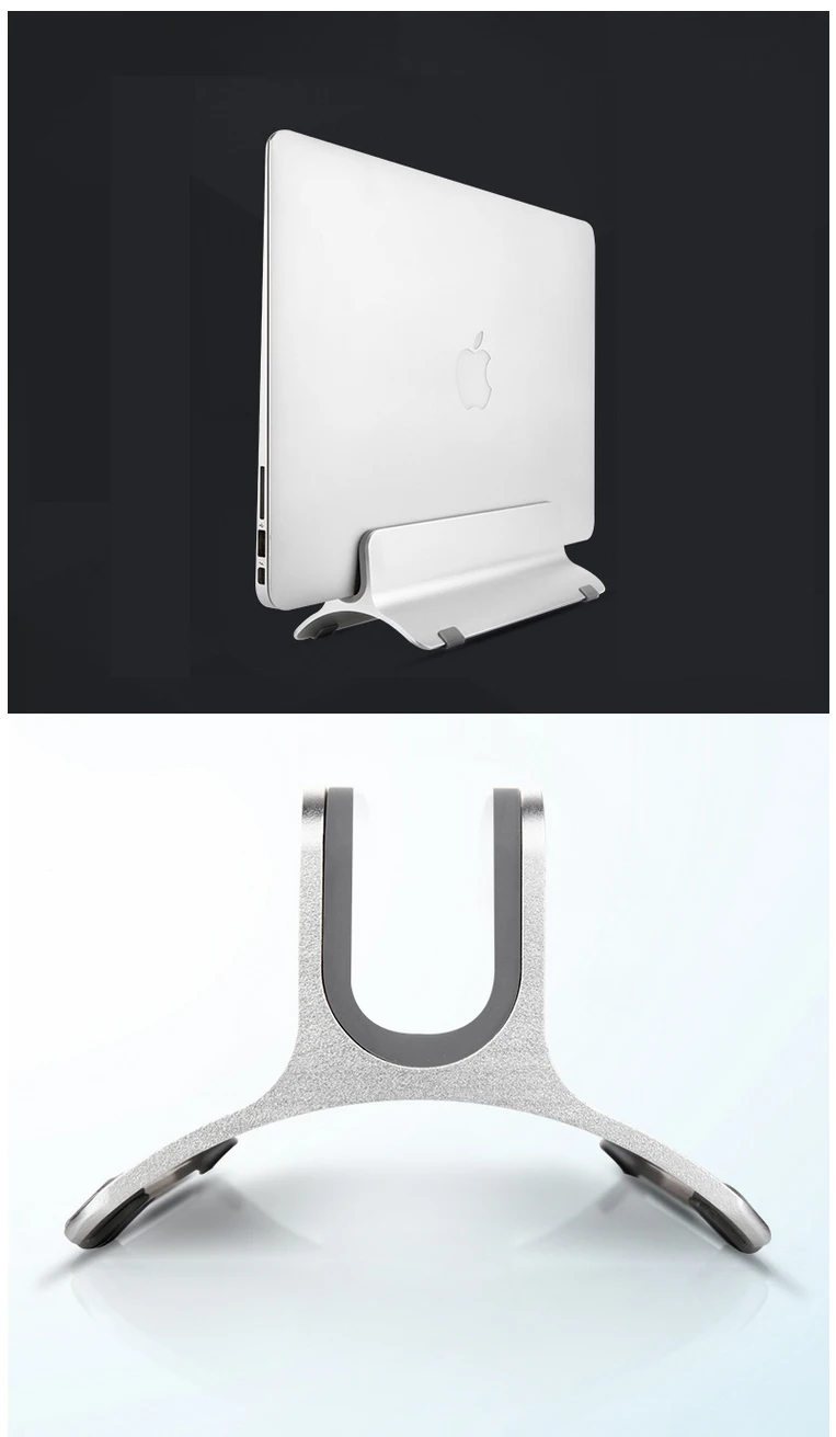 Вертикальная подставка для ноутбука, Алюминиевый Регулируемый Настольный держатель, компактный для ноутбуков смартфонов