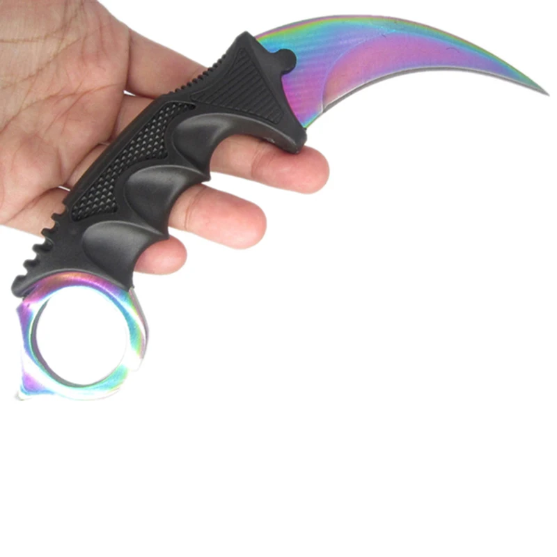 CSGO нож Karambit с фиксированным лезвием, тактические инструменты для охоты и выживания, нож для выживания с тигром - Цвет: Fade