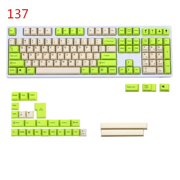 Шампанского keycap 108/137 клавиш PBT Вишневый профиль краситель-сублимированный MX Переключатель для механической клавиатуры keycap только keycap - Цвет: 137 keys