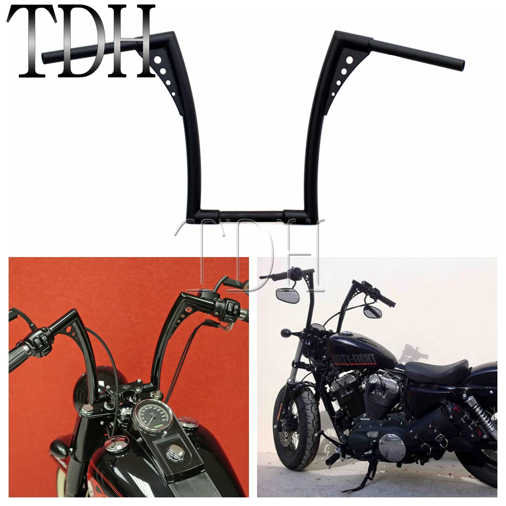 Мотоцикл 1-1/" 16" Rise Ape вешалки руль жир бар для Harley Sportster XL Touring FLST FXST на заказ черный хром