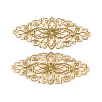 Connecteurs d'enveloppements en filigrane, embellissements pour bricolage, Scrapbooking, décoration de maison, or/argent/Bronze, artisanat en métal fait à la main, yk0745, 10 pièces 3