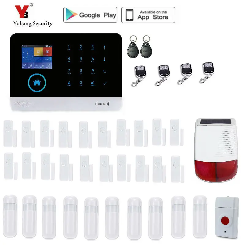 Yobang Security Wireless GSM&WIFI Smart Home Security Alarm Systems Kits Wireless Outdoor solar Siren with APP Control Yobang Security Wireless GSM&WIFI Smart Home Security Alarm Systems Kits Wireless Outdoor solar Siren with APP Control