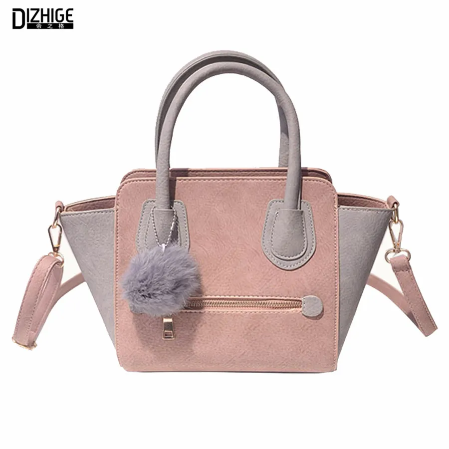 2016 Spring Smiley PU Leather Tote Bag Women Trapeze Fashion Designer Handbags High Quality Ladies Bags Vintage Crossbody Bags