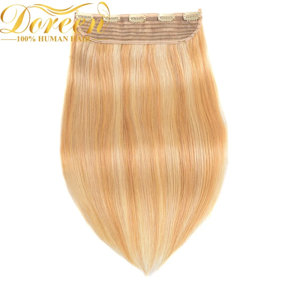 Doreen Европейский волос цельный клип в пряди человеческих волос для наращивания машина сделано Remy де кабелло humano 120 г 5 зажимы шиньоны