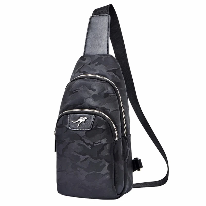 

AIKS Kangaroo Simple male Pockets canvas Chest bags Men Korean Casual Messenger sling bag anti theft Cross body Bag Waterproof