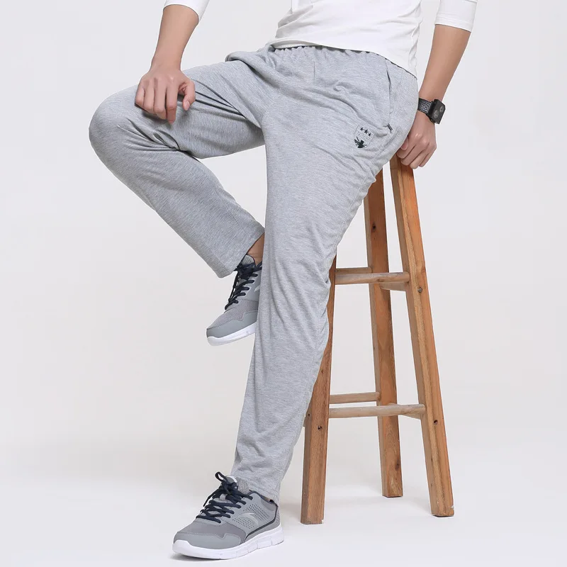 Мужские хлопковые быстросохнущие дышащие спортивные штаны, мужские спортивные штаны с эластичной резинкой на талии, недорогие наружные брюки L-5XL 6XL - Цвет: light gray-k22