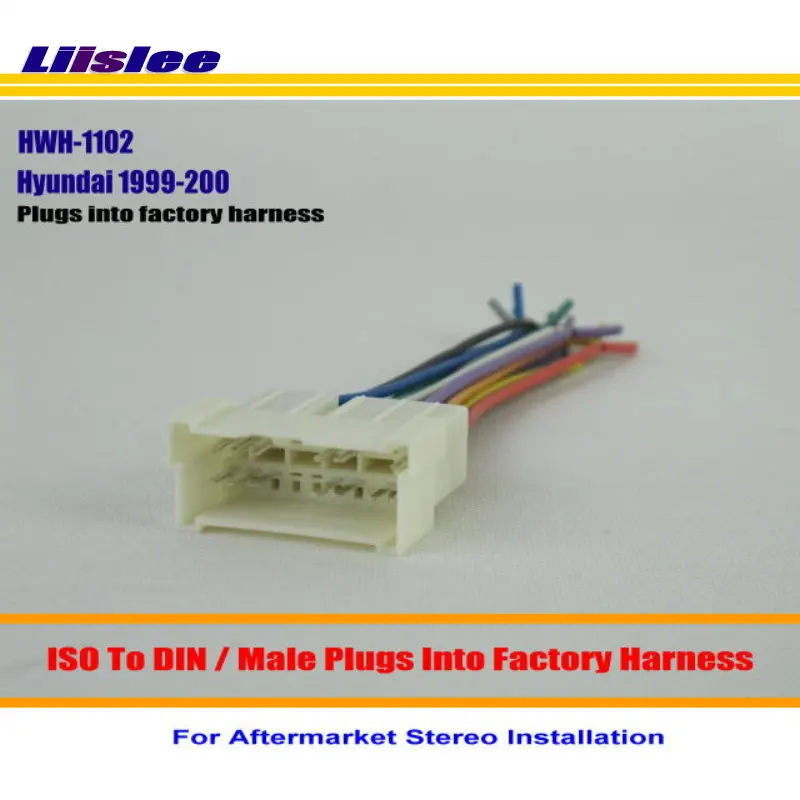 

Wire For Hyundai Tiburon Tuscon XG350/Car Stereo Adapter Connector/Plugs into Factory Harness Male DIN To ISO