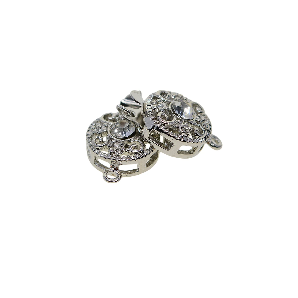 5 Pieces Crystal Jewelry Clasps Rhinestone Embellishments Connectors for DIY Necklace, Bracelets Making Findings, 0.67x0.39inch