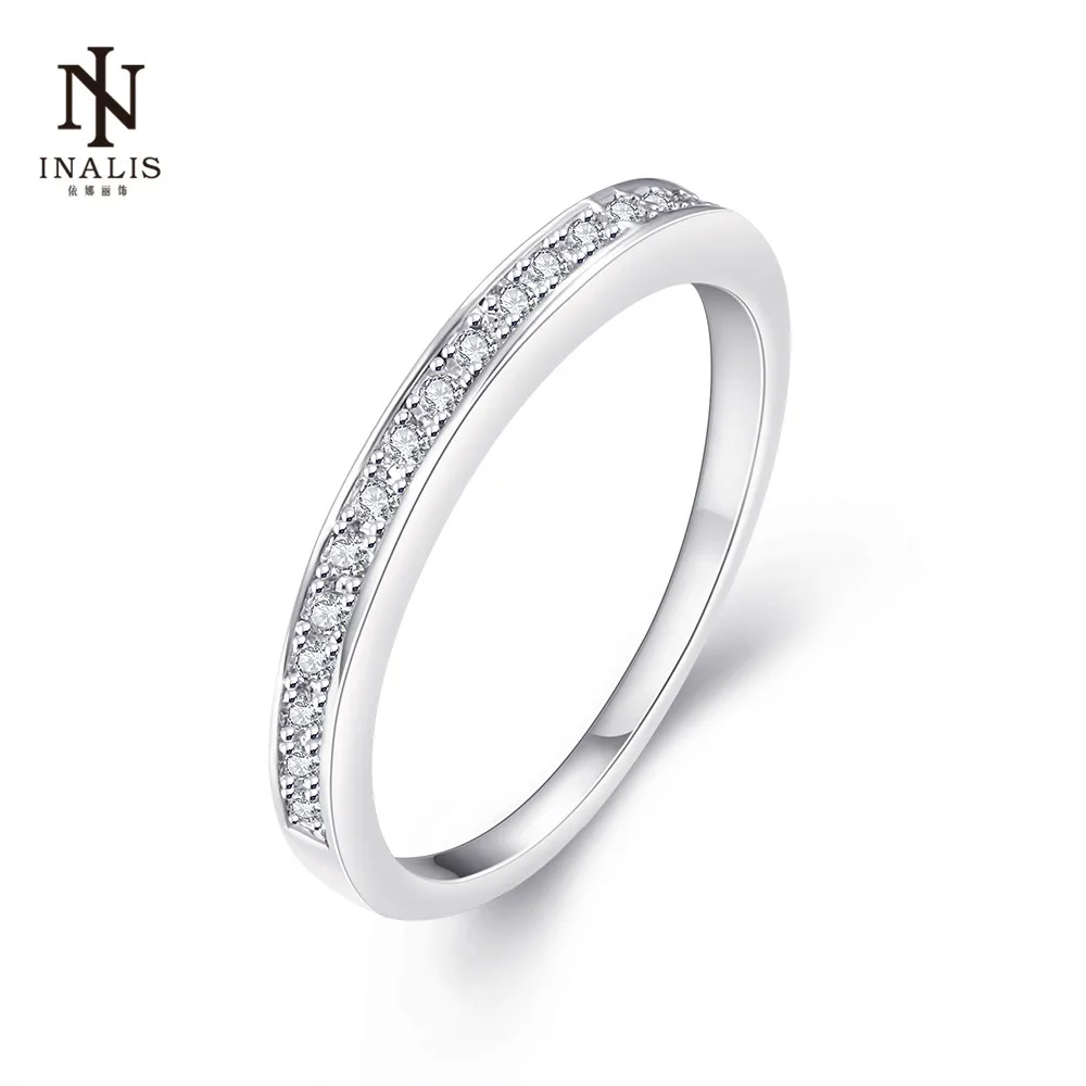 INALIS Fashion Trend Rings Romantic Single Layer Inlaid Zircon Flat