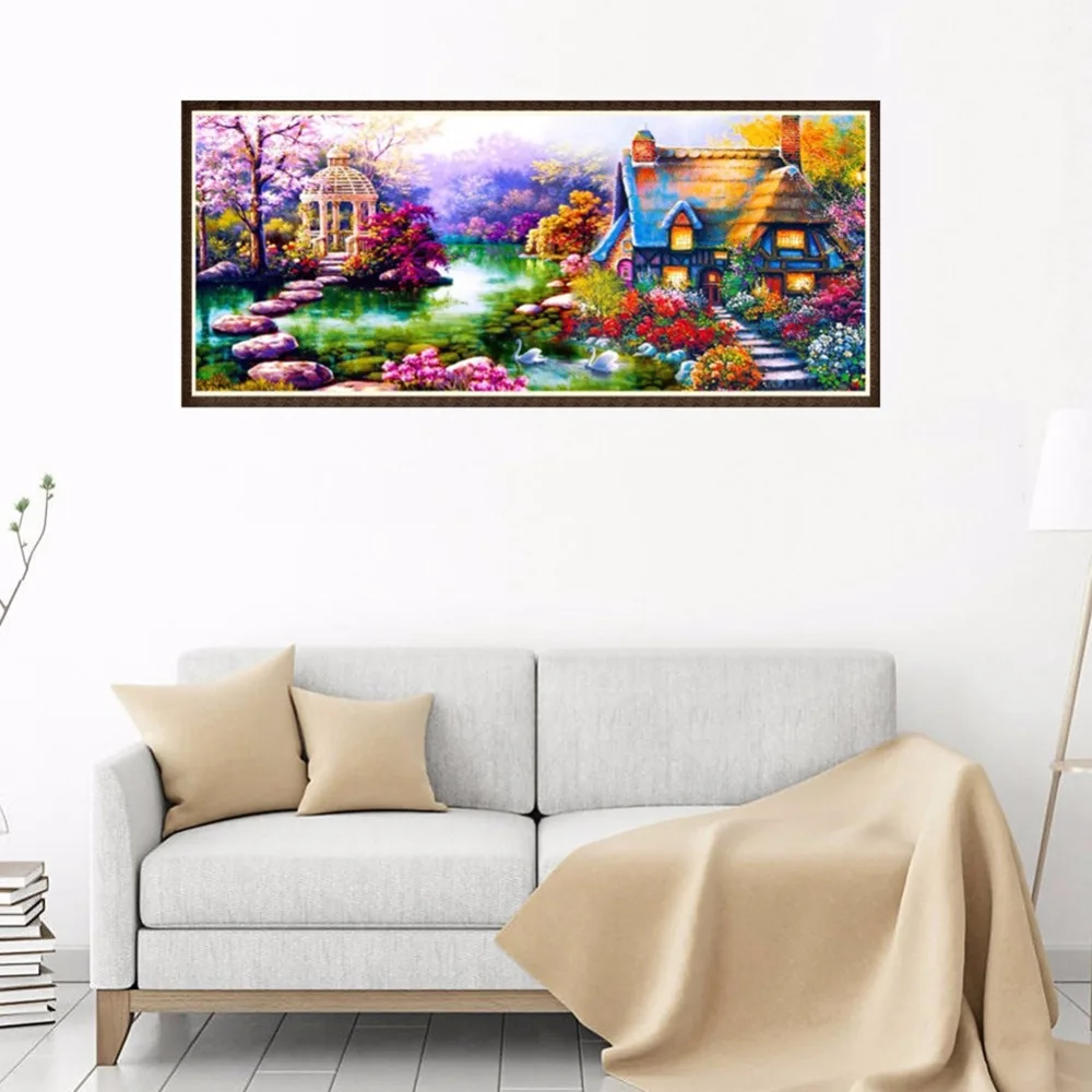 

1Pc Garden Bungalow Pattern DIY 5D Diamond Embroidery Cross Stitch Painting Decor 34*68CM #272310