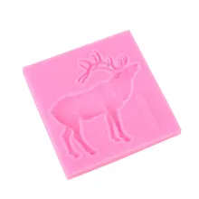 

3D Silicon Christmas Deer Cake Mold Chocolate Fondant Molds Party Xmas Decor DIY Kitchen Baking Cake Decorating Tools Random