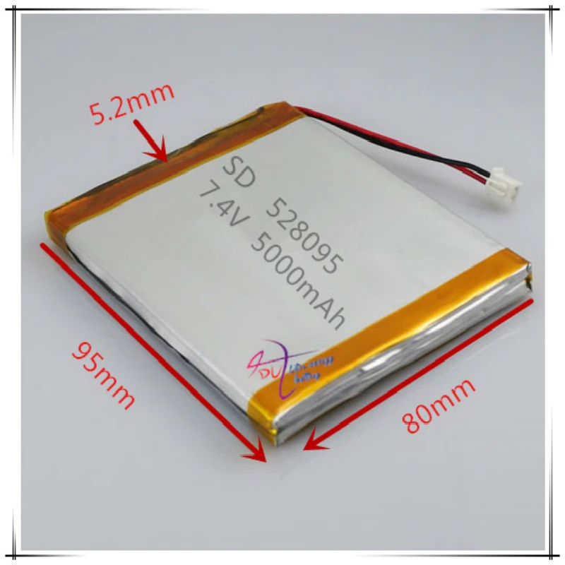 

Xh2.54 Plug 508095 528095 7.4v With 5000 Mah Lithium Polymer Battery Board Gps Mobile Dvd Microphone