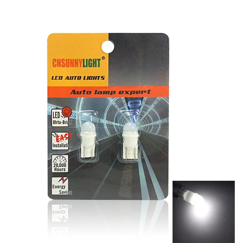CNSUNNYLIGHT 2Pcs T10 W5W LED Car Interior Light 3030 Led Turn Signal 12V Wedge Parking Dome Bulb With Original Size White 6000K (2)