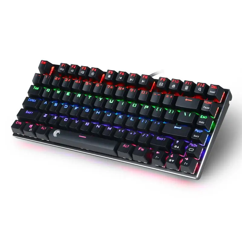 

11.11 Wired Metal Backlit Blue Swich Electric Game Mechanical Keyboard- E element Z88 81 Key RGB Version Dropship