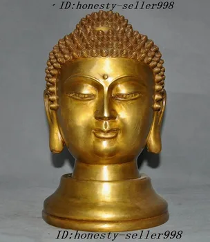 

Christmas 13" huge old tibet buddhism pure bronze Shakyamuni Tathagata buddha head statue Halloween